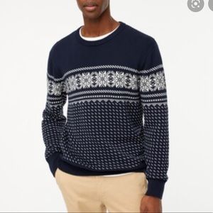 - J Crew Factory Snowflake fair isle sweater - men’s size xs - fits womens…